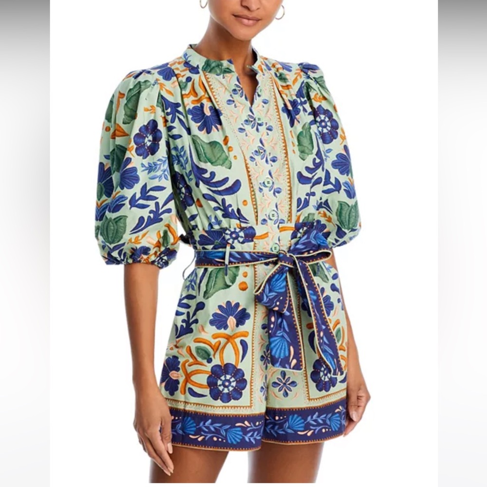 Farm Rio Ocean Tapestry Suzani Romper